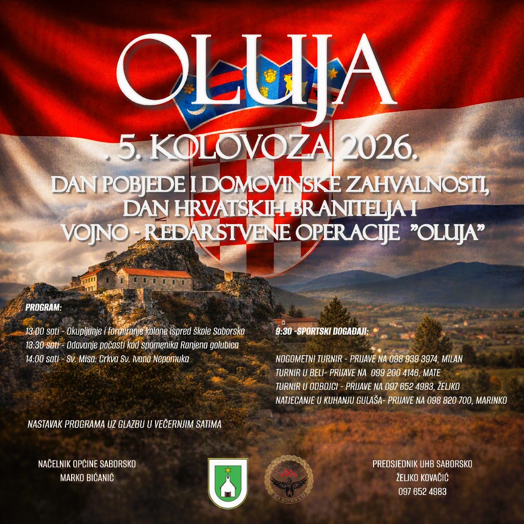 Obilježavanje Dana pobjede i domovinske zahvalnosti, Dana hrvatskih branitelja i 31. obljetnice VRO “Oluja”